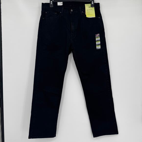 Levi's Mens Black 505 Straight Leg Denim Jeans Dark Wash Mid Rise NWT 36x32 - Picture 2 of 11